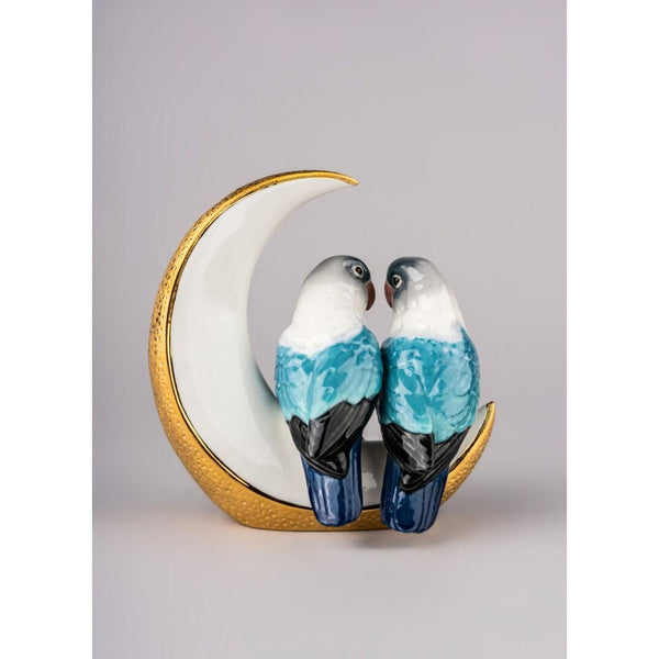 Load image into Gallery viewer, Lladro Fly Me to The Moon Birds Figurine - Golden Lustre