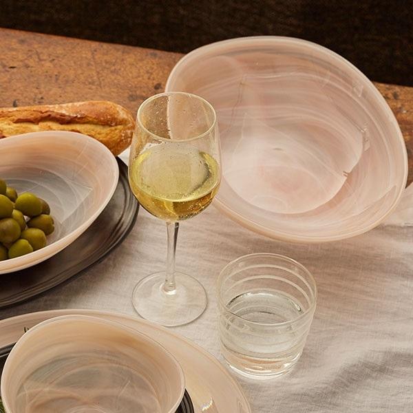 Load image into Gallery viewer, Mariposa White Appliqué Double Old Fashion Glass Suite