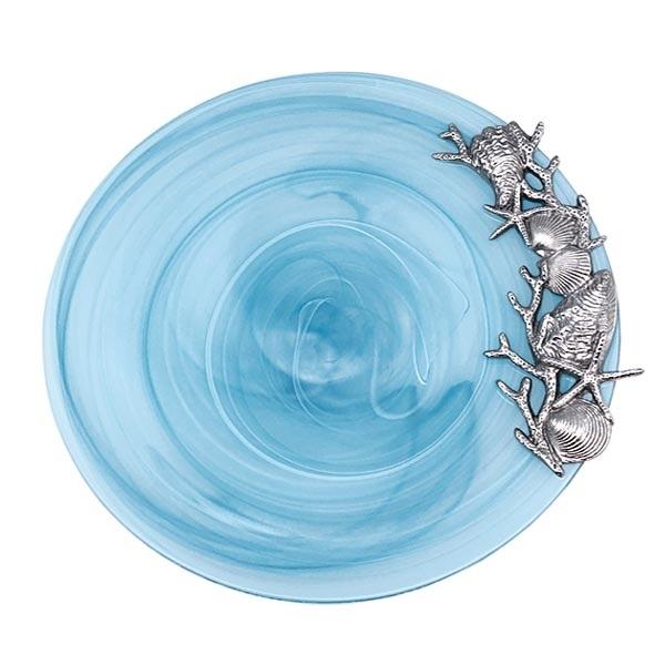 Load image into Gallery viewer, Mariposa Aqua Alabaster Seaside Platter