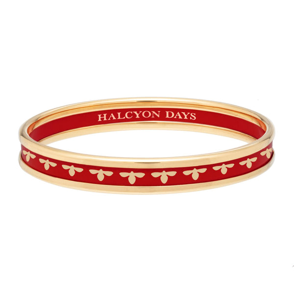 Load image into Gallery viewer, Halcyon Days 6mm Bee - Red - Gold - Bangle