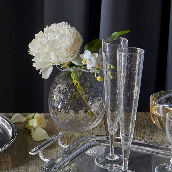 Load image into Gallery viewer, Mariposa Clear Pineapple Large Textured Bud Vase