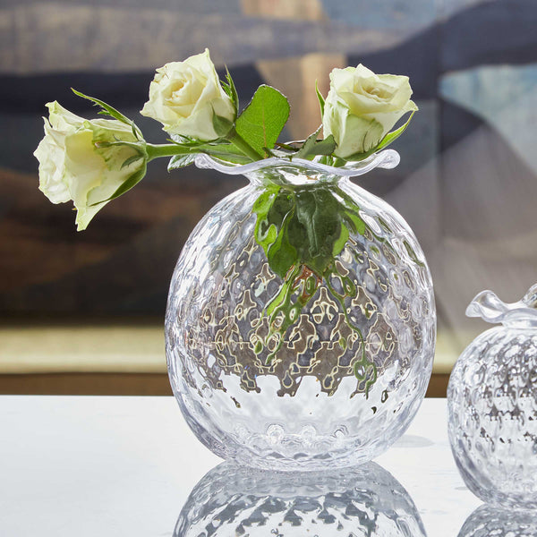 Load image into Gallery viewer, Mariposa Clear Pineapple Large Textured Bud Vase