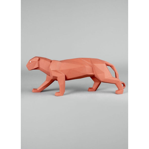 Load image into Gallery viewer, Lladro Panther Figurine - Coral Matte