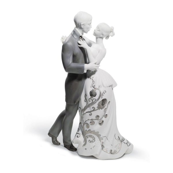 Load image into Gallery viewer, Lladro Lovers' Waltz Couple Figurine - Silver Lustre