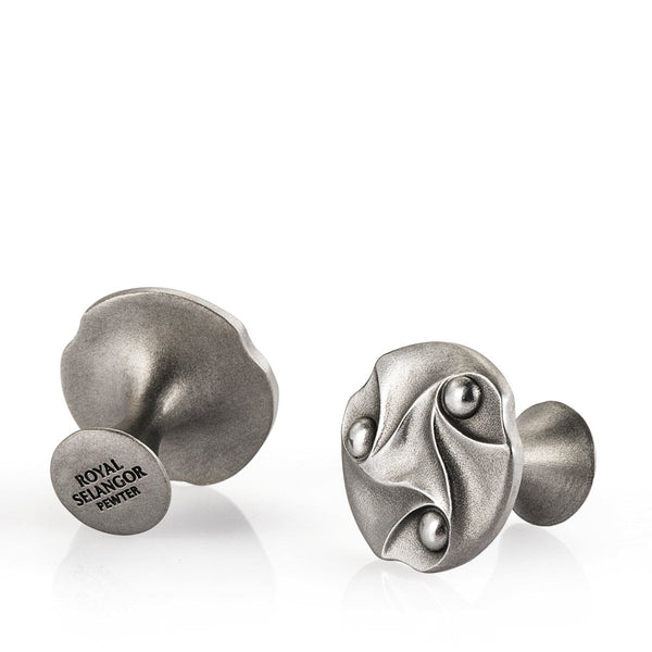 Load image into Gallery viewer, Royal Selangor Bud & Crescent Cufflinks