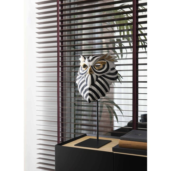 Load image into Gallery viewer, Lladro Owl Mask - Black and Gold - Sculpture