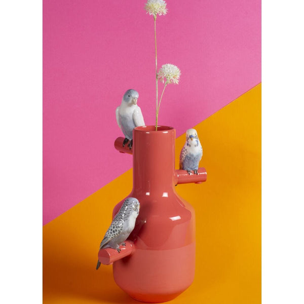 Load image into Gallery viewer, Lladro Parrot Parade Vase - Coral