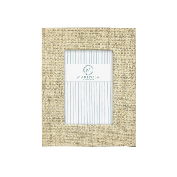 Load image into Gallery viewer, Mariposa Sand Faux Grasscloth 4x6 Frame