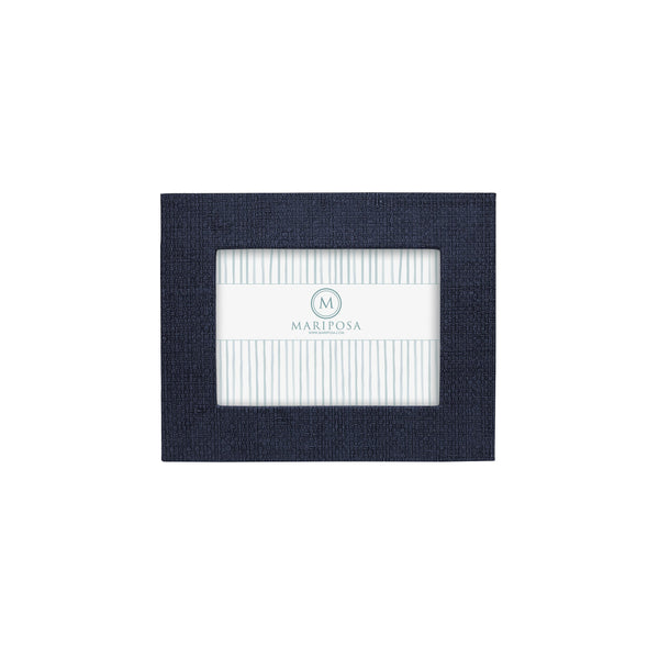 Load image into Gallery viewer, Mariposa Indigo Blue Faux Grasscloth 5x7 Frame