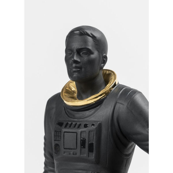 Load image into Gallery viewer, Lladro Walking on the Moon Figurine - Black & Gold