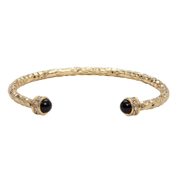 Load image into Gallery viewer, Halcyon Days "Hammered Torque Black & Gold" Bangle