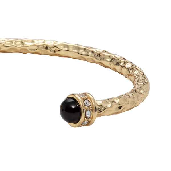 Load image into Gallery viewer, Halcyon Days "Hammered Torque Black & Gold" Bangle