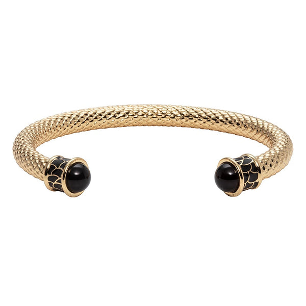 Load image into Gallery viewer, Halcyon Days "Salamander Torque Black & Gold" Bangle