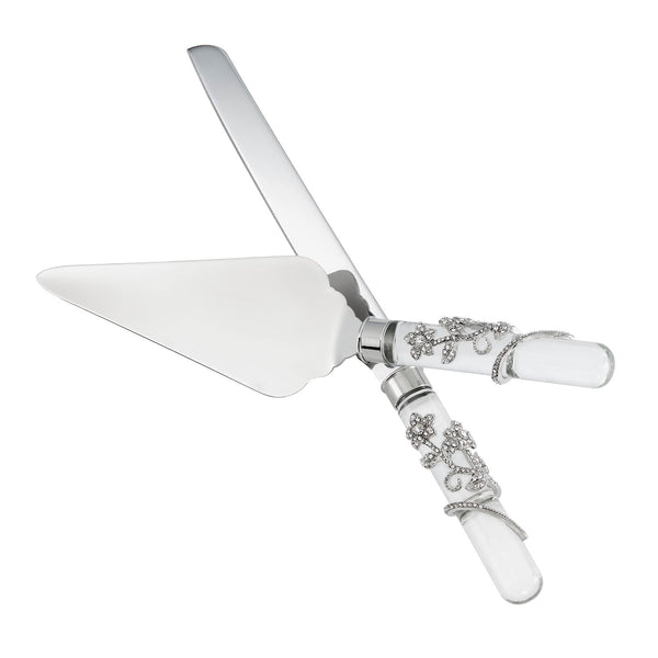 Load image into Gallery viewer, Olivia Riegel Silver Flora Dessert Serving Set
