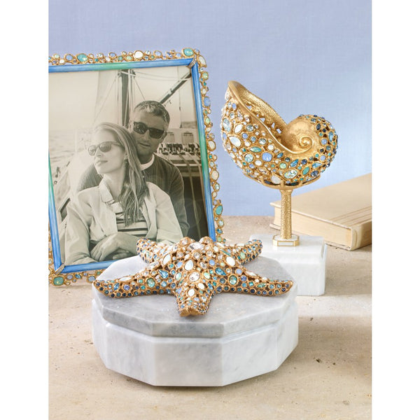 Load image into Gallery viewer, Jay Strongwater Channing Nautilus Shell w Marble Base