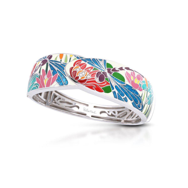 Load image into Gallery viewer, Belle Etoile Dragonfly Bangle - Ivory & Blue