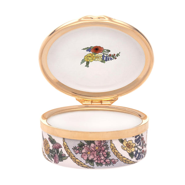 Load image into Gallery viewer, Halcyon Days - Thank You - Decorated Base - Oval Enamel Box