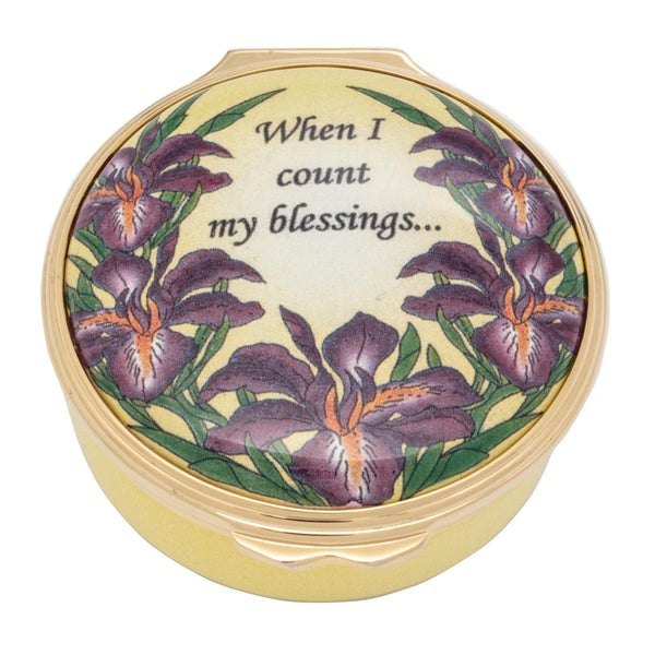 Load image into Gallery viewer, Halcyon Days When I Count My Blessings (Yellow Base) - Enamel Box