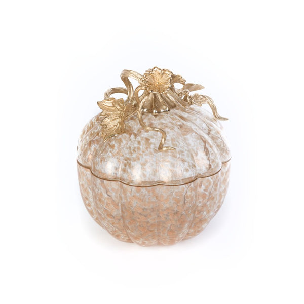 Load image into Gallery viewer, Jay Strongwater Erin Leaf & Vine Gilded Large Glass Jar