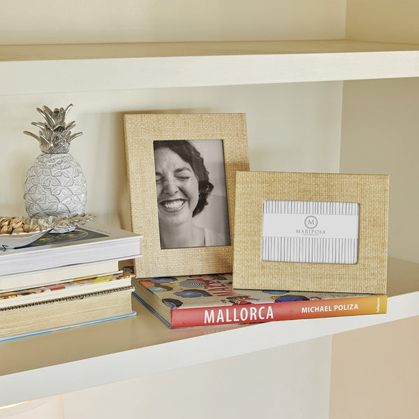 Load image into Gallery viewer, Mariposa Sand Faux Grasscloth 5x7 Frame