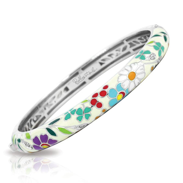 Load image into Gallery viewer, Belle Etoile Flower Garden Bangle - White