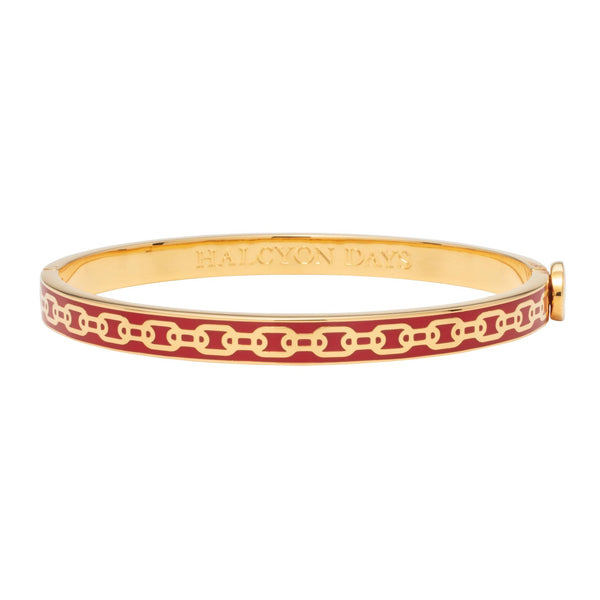 Load image into Gallery viewer, Halcyon Days "Skinny Chain Red & Gold" Bangle