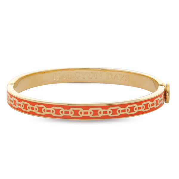 Load image into Gallery viewer, Halcyon Days "Skinny Chain Orange & Gold" Bangle