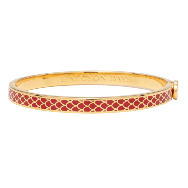 Load image into Gallery viewer, Halcyon Days &quot;Skinny Salamander Red &amp; Gold&quot; Bangle
