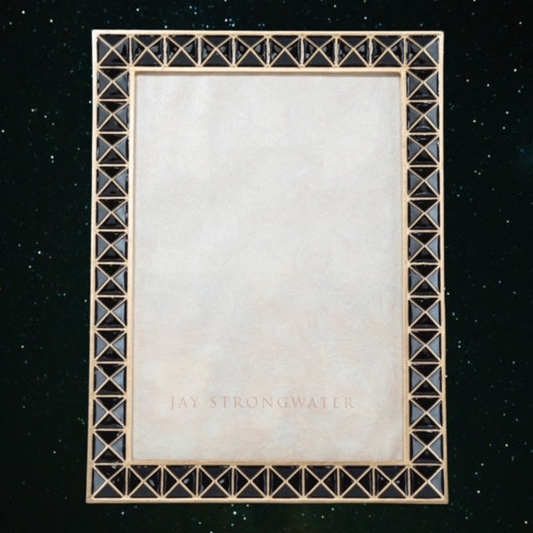 Load image into Gallery viewer, Jay Strongwater Vertex Pyramid 8" x 10" Frame - Black Onyx