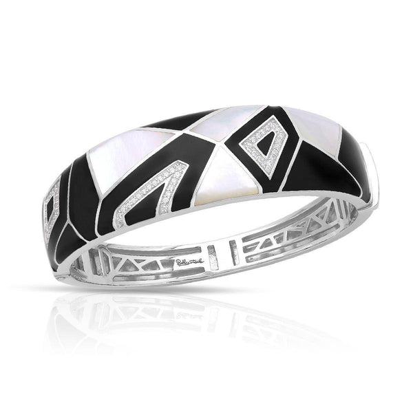 Load image into Gallery viewer, Belle Etoile Montage Bangle - White Mother-of-Pearl & Black