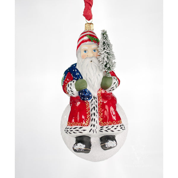 Load image into Gallery viewer, Vaillancourt Folk Art - Snow Balls Traditional Red Santa Ornament