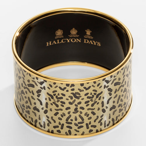 Halcyon Days 4cm Tug Rice Leopard - Gold Cuff