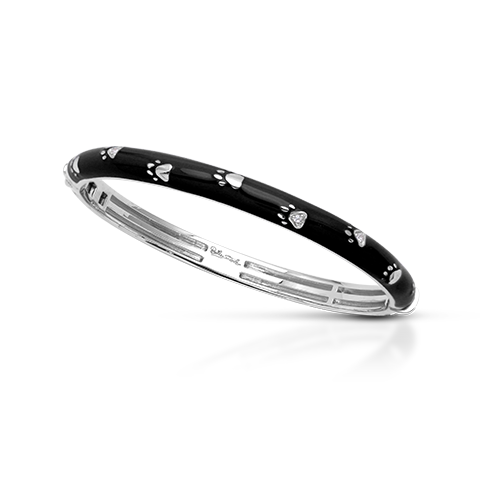 Load image into Gallery viewer, Belle Etoile Paw Prints Bangle - Black