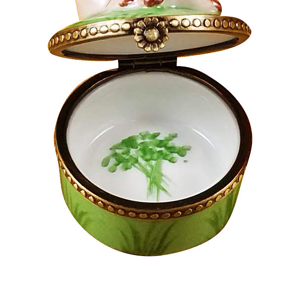Load image into Gallery viewer, Rochard "Mini Pig on Green Base" Limoges Box