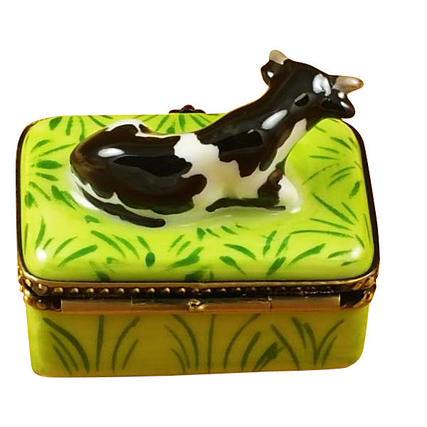 Load image into Gallery viewer, Rochard "Cow with Milk Bottle" Limoges Box
