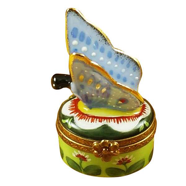 Load image into Gallery viewer, Rochard "Butterfly Blue-Gold" Limoges Box