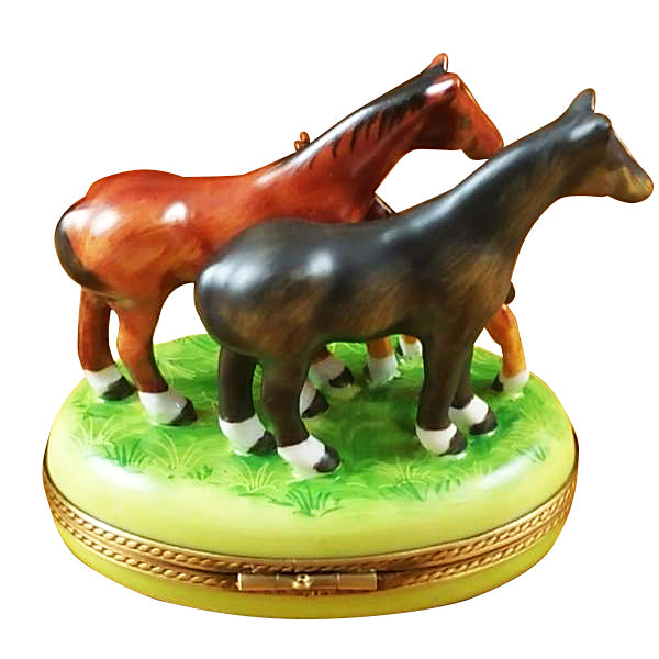 Load image into Gallery viewer, Rochard "Three Horses" Limoges Box