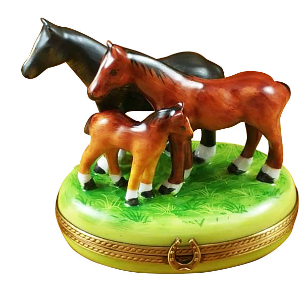 Load image into Gallery viewer, Rochard "Three Horses" Limoges Box