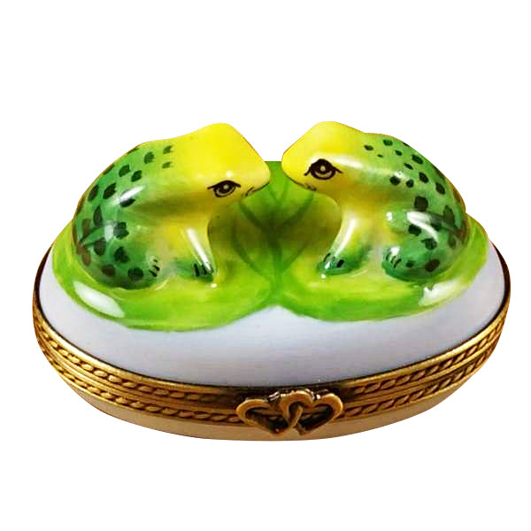 Load image into Gallery viewer, Rochard "Love Frogs" Limoges Box