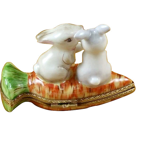 Load image into Gallery viewer, Rochard "Rabbits on Carrot" Limoges Box