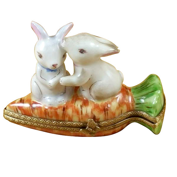 Load image into Gallery viewer, Rochard "Rabbits on Carrot" Limoges Box