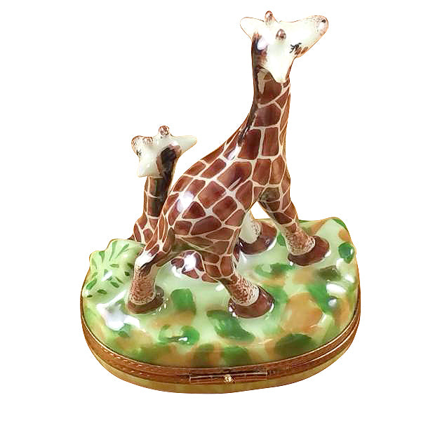 Load image into Gallery viewer, Rochard "Giraffe with Baby" Limoges Box