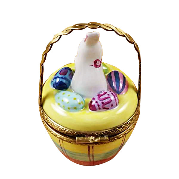 Load image into Gallery viewer, Rochard "Bunny in Basket" Limoges Box