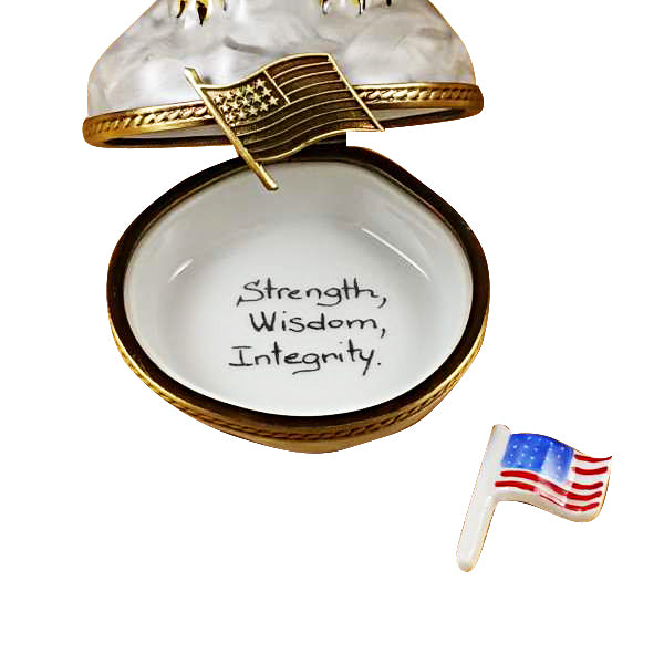 Load image into Gallery viewer, Rochard "Bald Eagle with Removable American Flag" Limoges Box