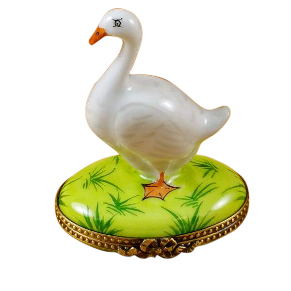 Load image into Gallery viewer, Rochard &quot;Goose with Spring and Christmas Wreaths&quot; Limoges Box
