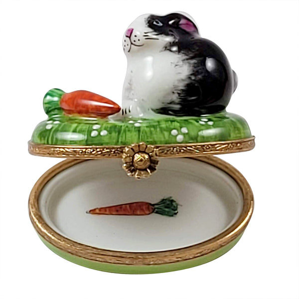 Load image into Gallery viewer, Rochard "Black and White Rabbit with Carrot" Limoges Box