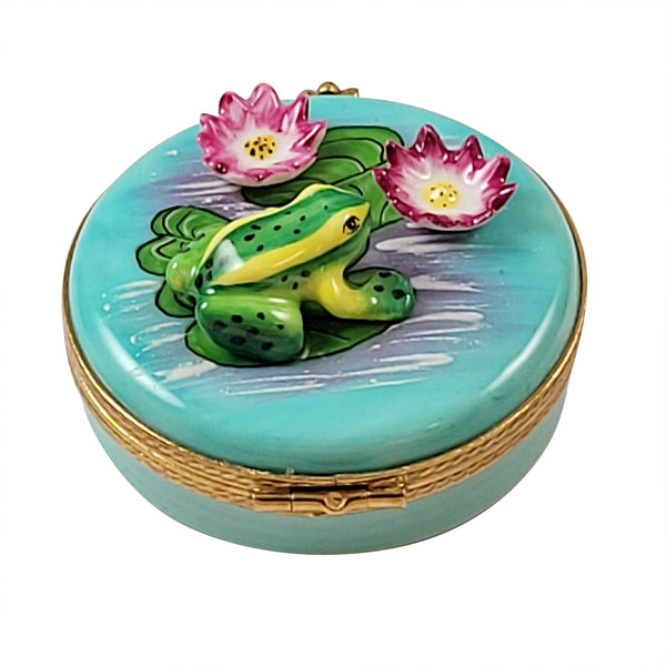 Load image into Gallery viewer, Rochard "Frog on Monet Water Lilies" Limoges Box