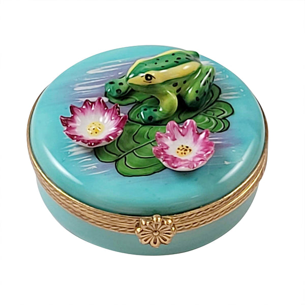 Load image into Gallery viewer, Rochard "Frog on Monet Water Lilies" Limoges Box