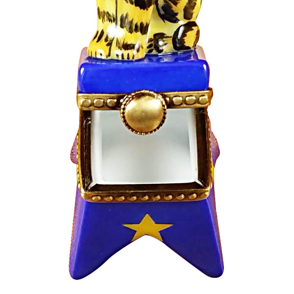 Load image into Gallery viewer, Rochard "Circus Tiger on Blue Base" Limoges Box