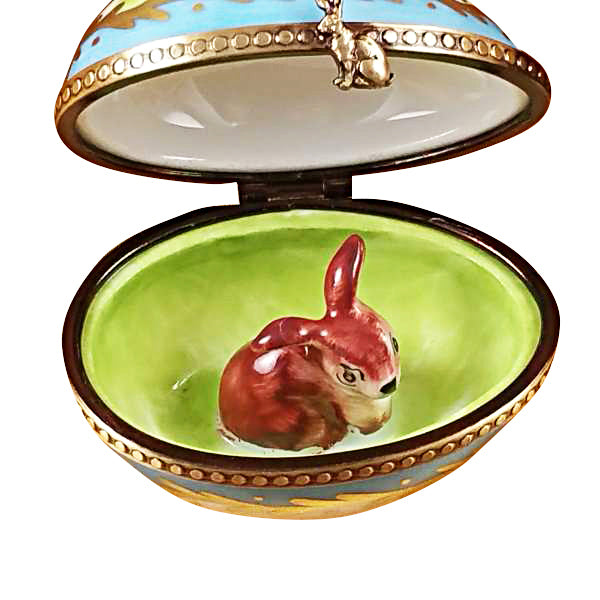 Load image into Gallery viewer, Rochard "Egg with Bow and Bunny" Limoges Box